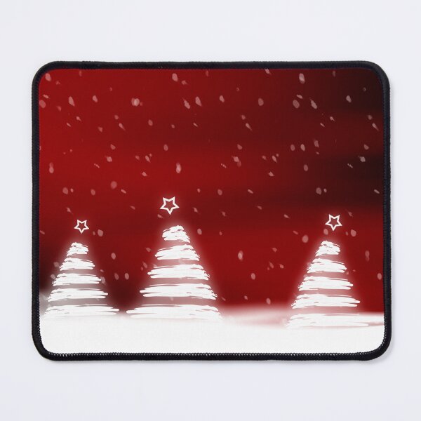 Item preview, Stylized Christmas Trees with Falling Snow on Red Background designed and sold by katifinell.