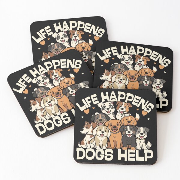 Item preview, Life Happens Dogs Help Cute Dog Lover Cartoon Design designed and sold by PROPera-design.