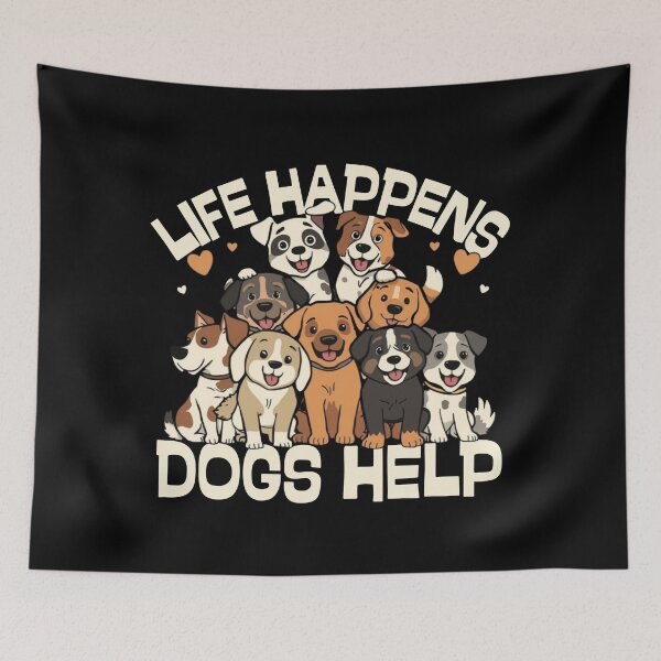 Item preview, Life Happens Dogs Help Cute Dog Lover Cartoon Design designed and sold by PROPera-design.