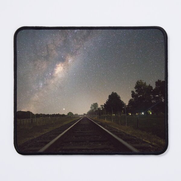 Item preview, Railway Tracks Into Starry Sky Photographic Print designed and sold by Mother-Nature65.
