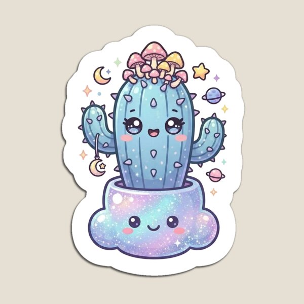 Item preview, Sexicacti Blue Galaxy Mushroom Cacti | Extra Celestial Cloud Pot Art designed and sold by SexiCacti.