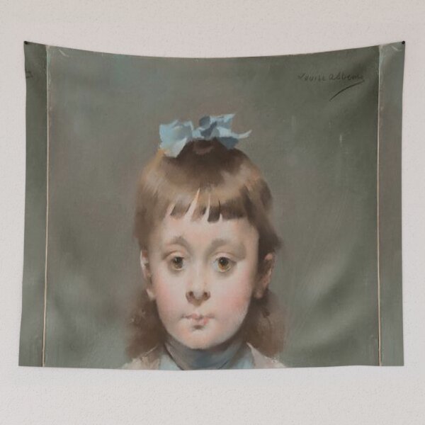 Item preview, Portrait of a Young Girl with a Blue Ribbon designed and sold by SharonTheFirst.