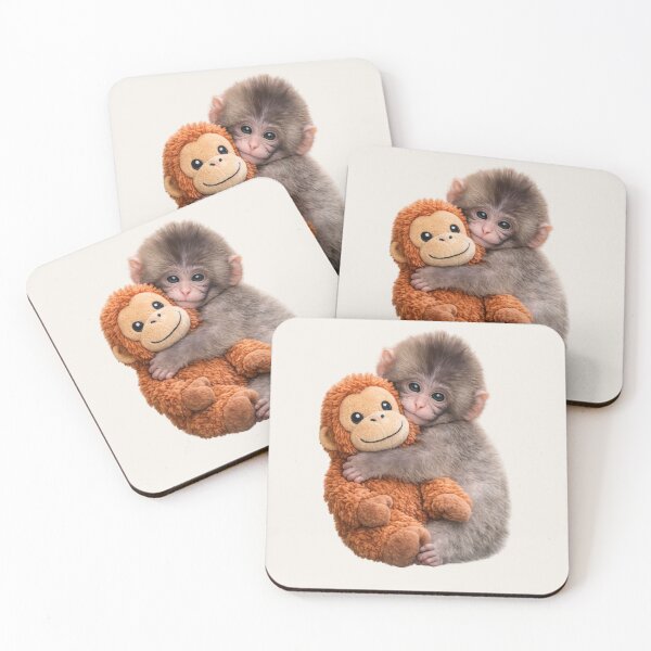 Item preview, Punch - Cute Sad Punch Baby Monkey Hugging Orangutan Plush Toy | Kawaii Comfort Friendship Team Punch Art designed and sold by PopCulturePixel.