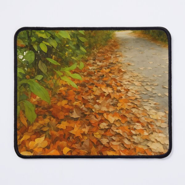 Item preview, Autumn Forest Path Covered with Golden Fallen Leaves – Fine Art Nature designed and sold by M.ALK.Watercolor.