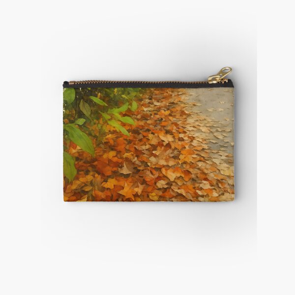 Item preview, Autumn Forest Path Covered with Golden Fallen Leaves – Fine Art Nature designed and sold by M.ALK.Watercolor.