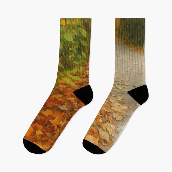 Item preview, Autumn Forest Path Covered with Golden Fallen Leaves – Fine Art Nature designed and sold by M.ALK.Watercolor.
