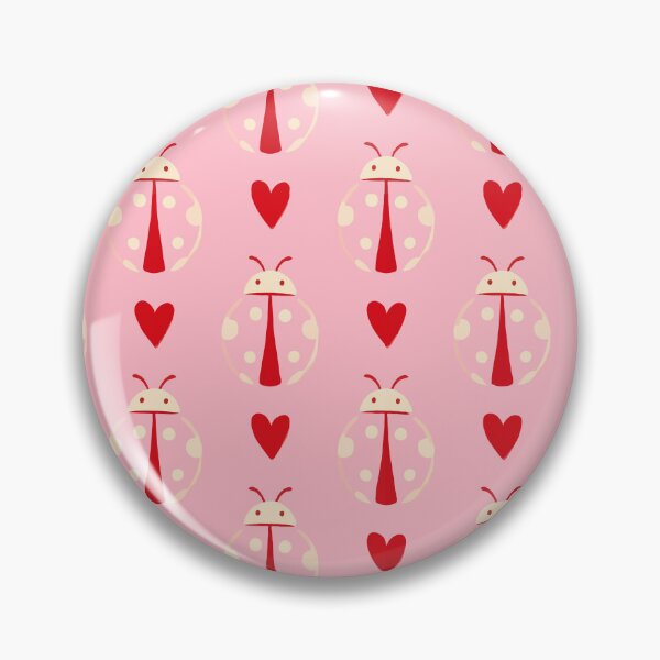 Item preview, Red Pink Ladybug Pattern, Girly Love Animal Pattern, Kawaii Valentines Day Fabric Design designed and sold by FRH Design ⭐⭐⭐⭐⭐.