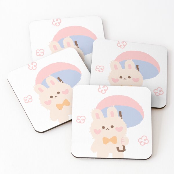Item preview, Cute Bunny with Umbrella – Kawaii Rain Illustration designed and sold by Infinite Art.