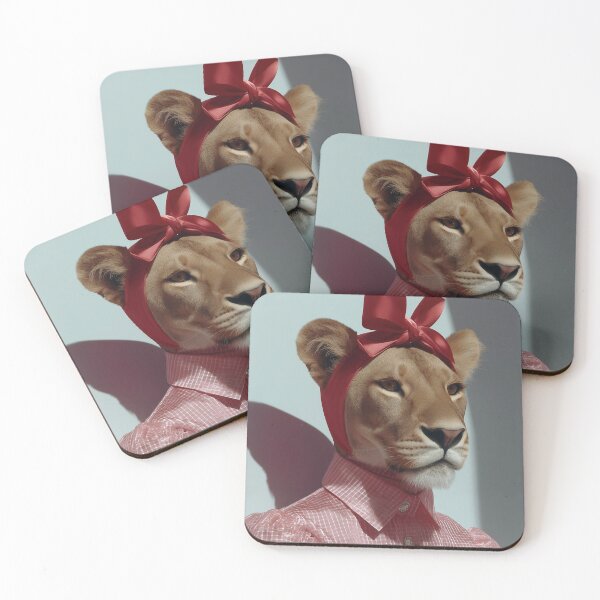 Item preview, Fashion Lioness Portrait With Red Bow designed and sold by Lala and Jull.