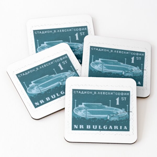 Item preview, Bulgaria Stadium Blue Vintage Postage Stamp designed and sold by red-amber65.