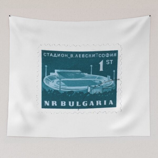 Item preview, Bulgaria Stadium Blue Vintage Postage Stamp designed and sold by red-amber65.