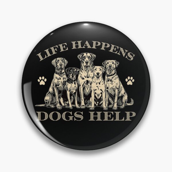 Item preview, Life Happens Dogs Help Vintage Dog Lover Illustration designed and sold by PROPera-design.