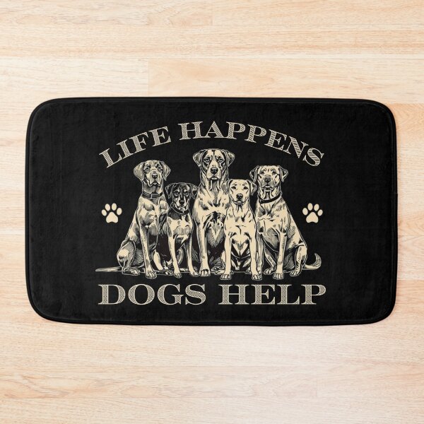 Item preview, Life Happens Dogs Help Vintage Dog Lover Illustration designed and sold by PROPera-design.