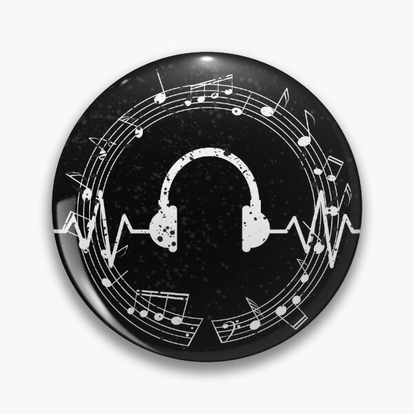 Item preview, Music Is My Heartbeat – Headphones , Notes Circle designed and sold by Banvero.