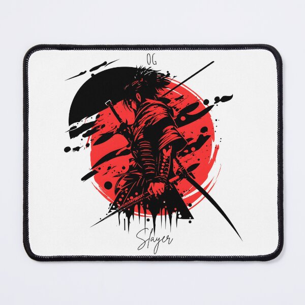 Item preview, OG Slayer Samurai Warrior Red Sun Japanese Ink Style Sword Fighter Design designed and sold by DASK-VIBES.