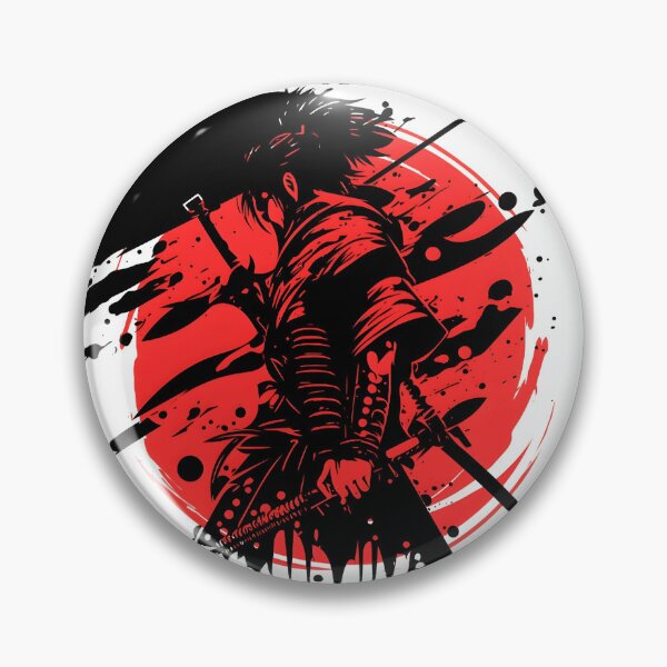 Item preview, OG Slayer Samurai Warrior Red Sun Japanese Ink Style Sword Fighter Design designed and sold by DASK-VIBES.