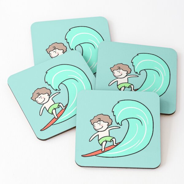 Item preview, Happy Boy Surfing on Big Blue Wave designed and sold by ubborn.