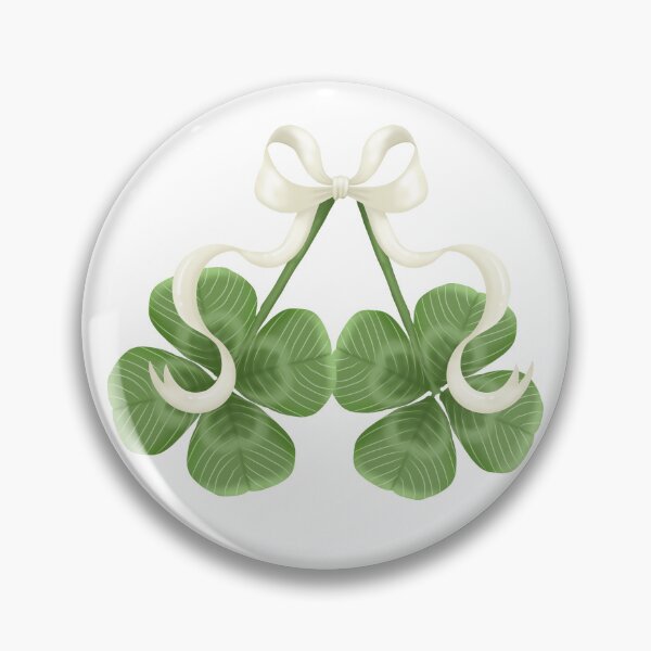 Item preview, Lucky Four-Leaf Clovers with White Silk Ribbon Bow designed and sold by poonzapoon.