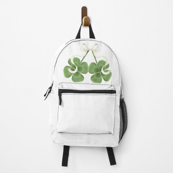 Item preview, Lucky Four-Leaf Clovers with White Silk Ribbon Bow designed and sold by poonzapoon.