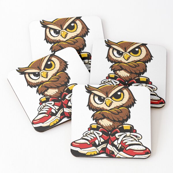 Item preview, An owl wearing oversized sneakers creates a funny contrast between elegance and streetwear fashion. The exaggerated proportions give the design a playful vibe. designed and sold by Dejbar.