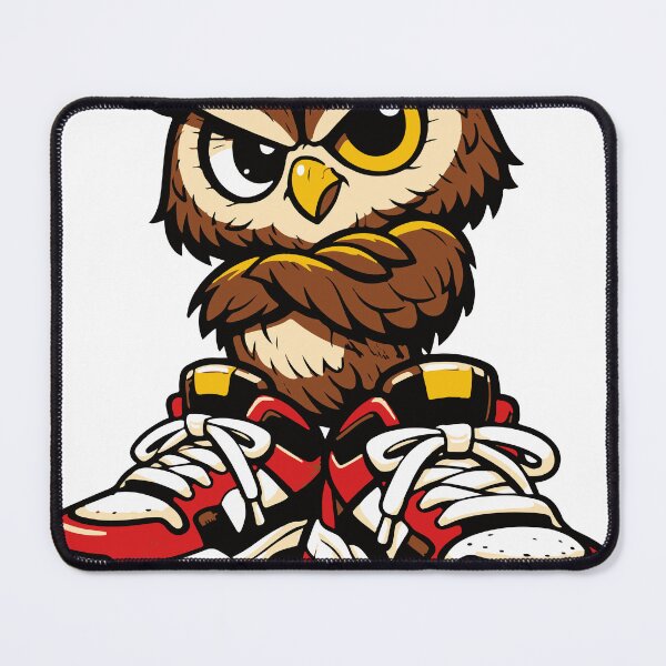 Item preview, An owl wearing oversized sneakers creates a funny contrast between elegance and streetwear fashion. The exaggerated proportions give the design a playful vibe. designed and sold by Dejbar.