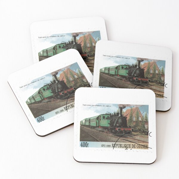 Item preview, Republique De Guinee 1999 Green Train Vintage Postage Stamp designed and sold by red-amber65.