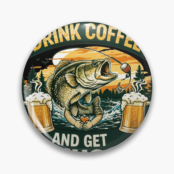 Item preview, I Just Want To Drink Coffee And Get Hugs Funny Fishing Design designed and sold by anamul43.
