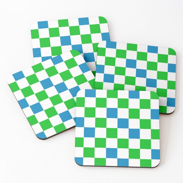 Item preview, Blue White Green Checkered Pattern Design  designed and sold by PatternTitan.