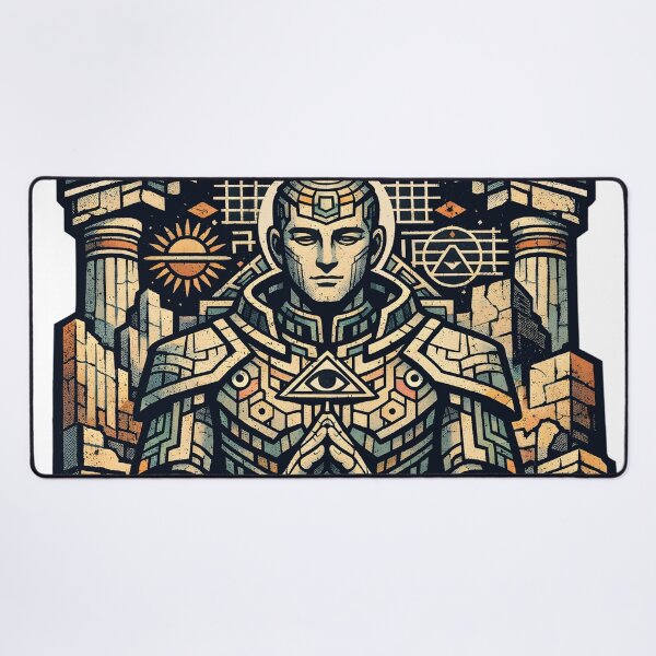 Item preview, Lemuro-Mu Ancient Wisdom Sacred Geometry Art - Meditative Lemurian Civilization Spiritual Peace Before Power Vintage Aesthetic Graphic by Vivaan Studio designed and sold by Vivaan Studio.