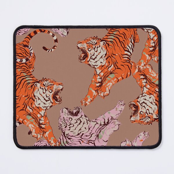 Item preview, Tiger Pattern Pink Orange Wild Cat Repeating Print - Boho Animal Art designed and sold by cadinera.
