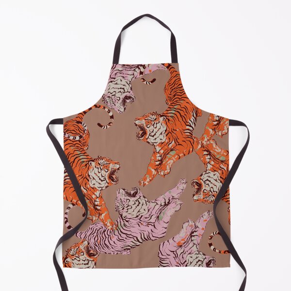 Item preview, Tiger Pattern Pink Orange Wild Cat Repeating Print - Boho Animal Art designed and sold by cadinera.