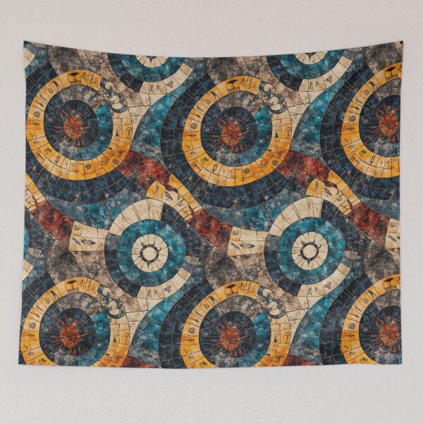 Item preview, Ancient Mosaic Spiral Celestial Map Art designed and sold by weirdfishes123.