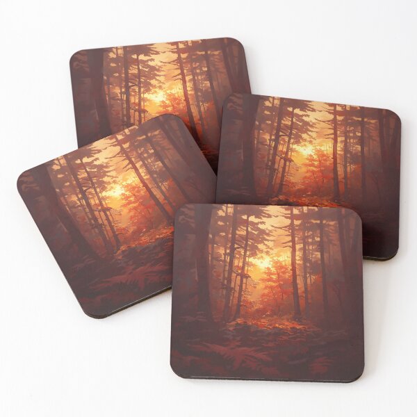 Item preview, Fiery Autumn Forest Sunbeam Path designed and sold by Christian Weiss.