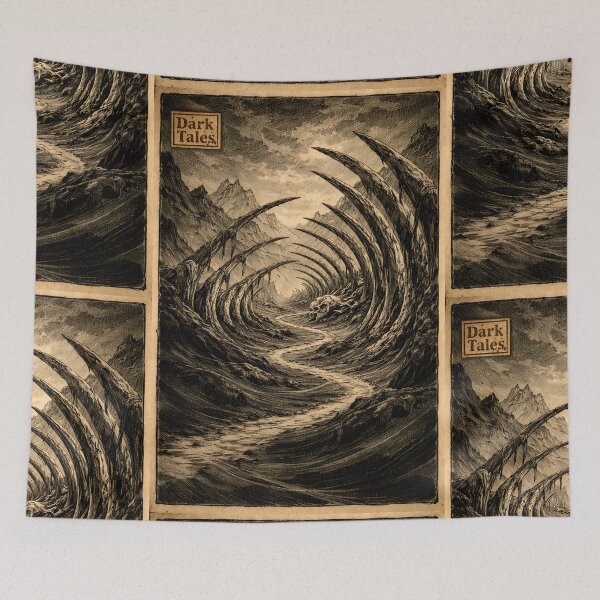Item preview, The Petrified Ribcage Valley - Dark Fantasy Landscape designed and sold by bapupa.