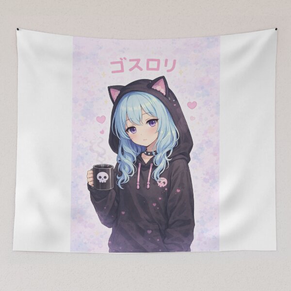 Item preview, Kawaii Anime Hoodie Cat Girl designed and sold by InkTheFox.