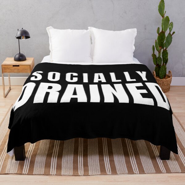 Item preview, Socially Drained – Relatable Burnout Quote Design designed and sold by PixelPlush.