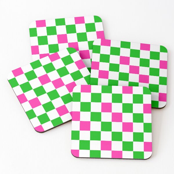 Item preview, Pink White Green Checkered Pattern Design  designed and sold by PatternTitan.