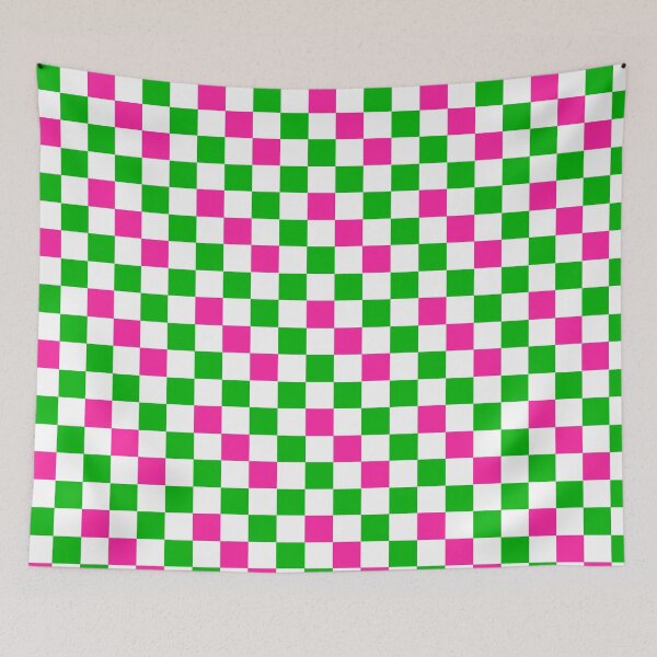 Item preview, Pink White Green Checkered Pattern Design  designed and sold by PatternTitan.