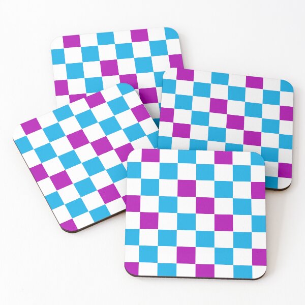 Item preview, Blue White Purple Checkered Pattern Design  designed and sold by PatternTitan.