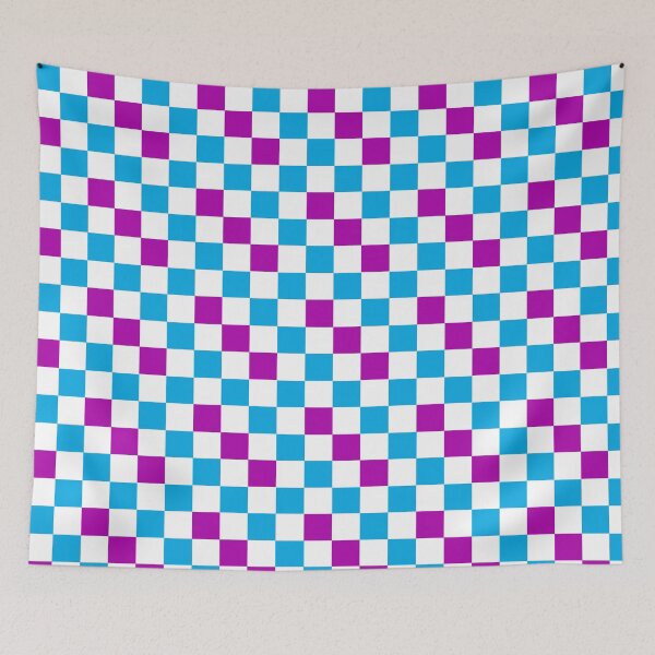 Item preview, Blue White Purple Checkered Pattern Design  designed and sold by PatternTitan.