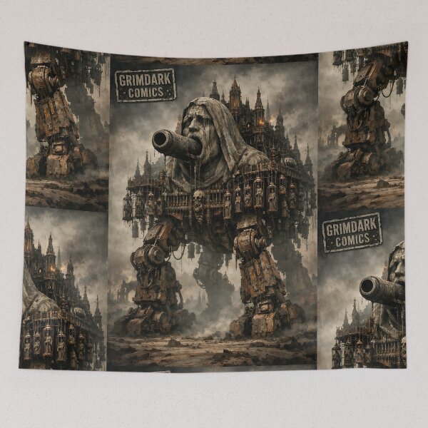 Item preview, Cathedral of the Iron Maiden - Grimdark Art designed and sold by bapupa.