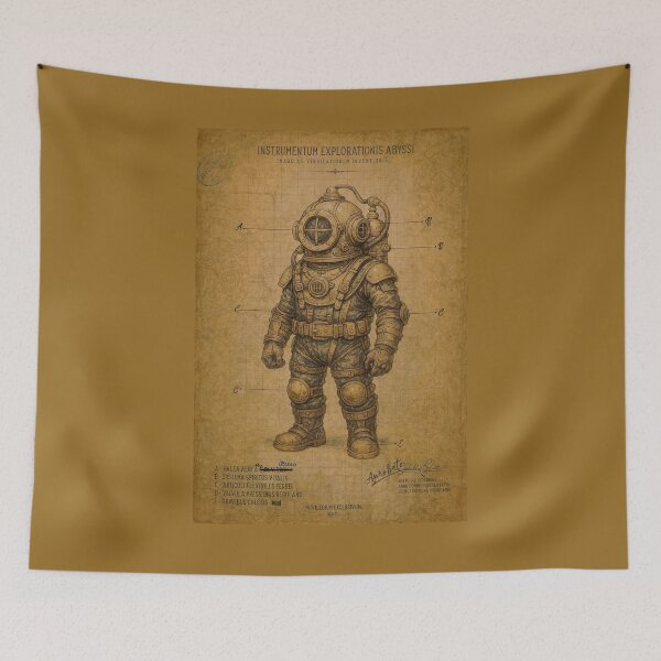 Item preview, Steampunk Diving Suit Patent Art designed and sold by Jeeklsdotcom.