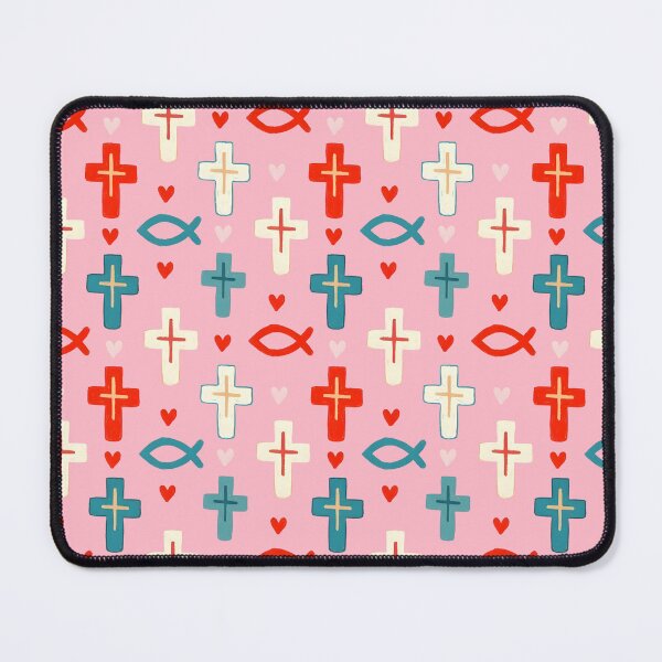 Item preview, Christian Cross Seamless Pattern, Jesus Fish Faith Pattern, Cute Religious Hearts Pattern, Christian Digital Paper, Bible Journaling Fabric, Easter Christmas designed and sold by FRH Design ⭐⭐⭐⭐⭐.