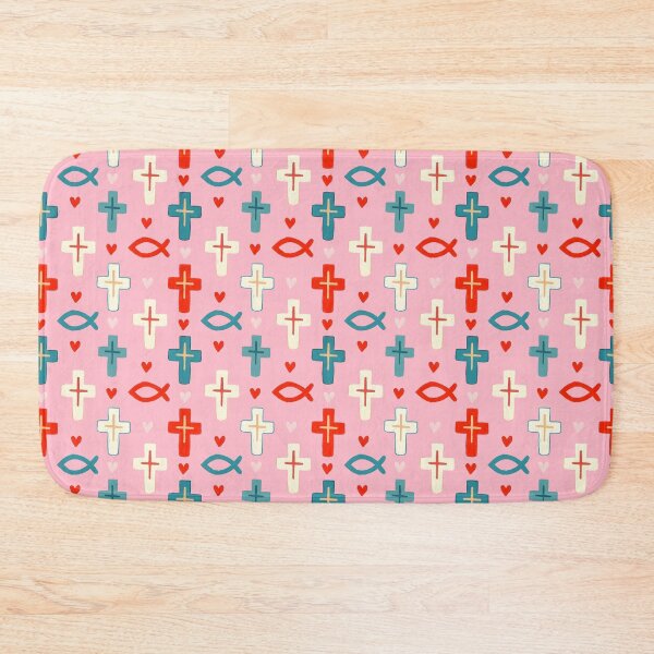 Item preview, Christian Cross Seamless Pattern, Jesus Fish Faith Pattern, Cute Religious Hearts Pattern, Christian Digital Paper, Bible Journaling Fabric, Easter Christmas designed and sold by FRH Design ⭐⭐⭐⭐⭐.
