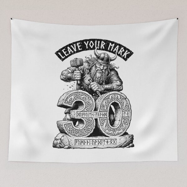 Item preview, 30th Birthday Viking Old Man Runestone Funny Norse Warrior designed and sold by GrandeDuc.