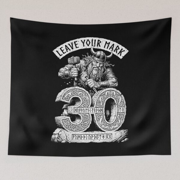 Item preview, 30th Birthday Viking Old Man Runestone Funny Norse Warrior designed and sold by GrandeDuc.