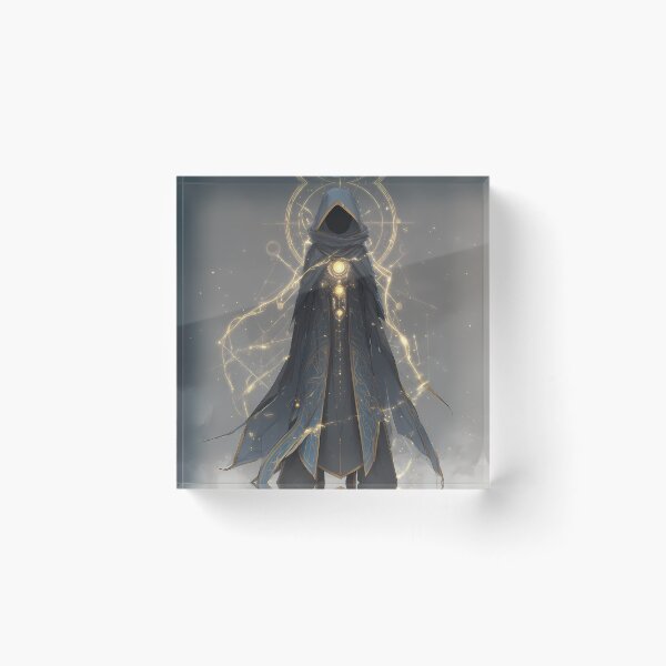 Item preview, Goldsigil Oracle – Anime Hooded Mage with Halo Circuit designed and sold by NeonHorizon Studio.