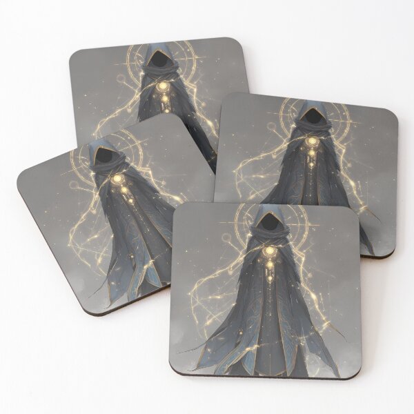 Item preview, Goldsigil Oracle – Anime Hooded Mage with Halo Circuit designed and sold by NeonHorizon Studio.