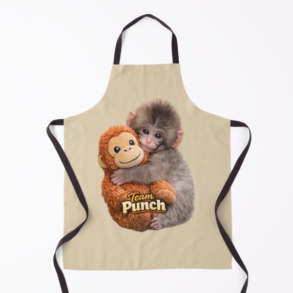 Item preview, Team Punch - Cute Sad Punch Baby Monkey Hugging Orangutan Plush Toy | Kawaii Comfort Friendship Team Punch Art designed and sold by PopCulturePixel.