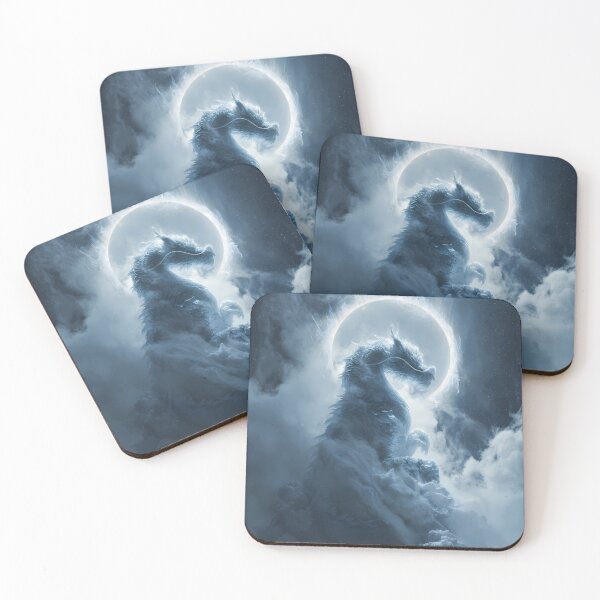 Item preview, Moonveil Cloud Dragon – Anime Ice Spirit in Mist designed and sold by NeonHorizon Studio.